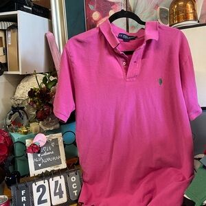 Pink Polo Shirt, Men's U.S. Polo Assn. T-shirt in Fucsia Color